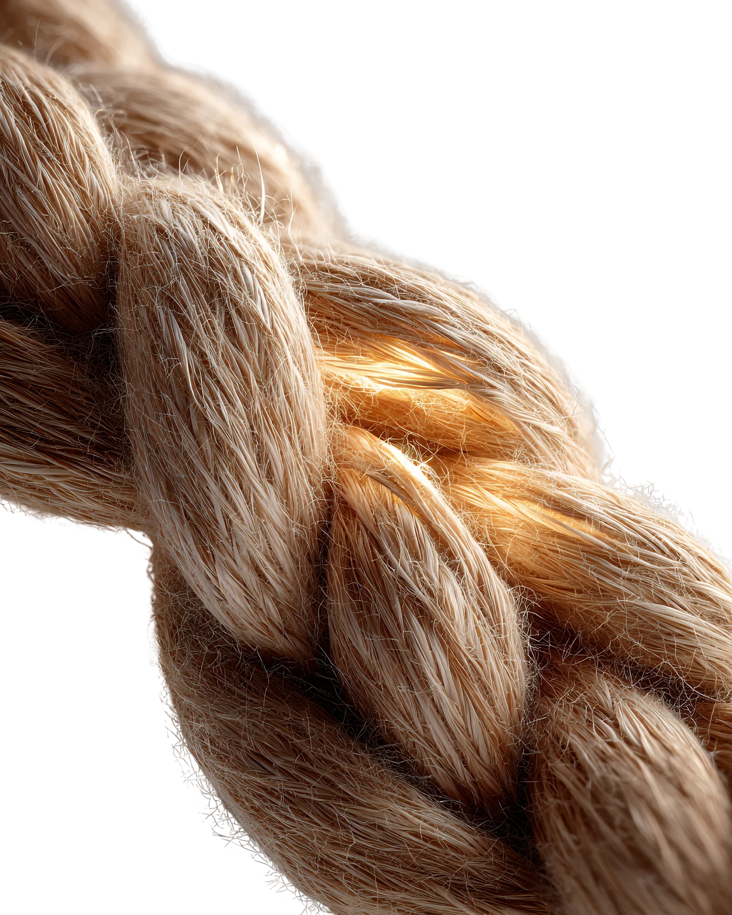 Close-up of twisted natural bast fibre